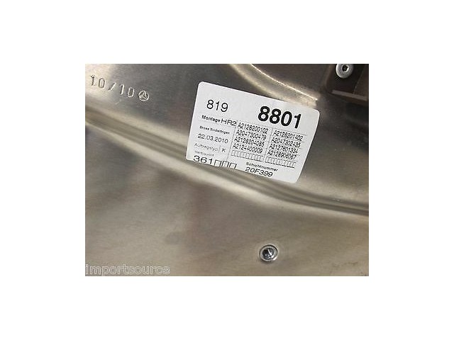 2010-2013 MERCEDES E350 W212 OEM RIGHT REAR DOOR WINDOW REGULATOR SPEAKER PANEL