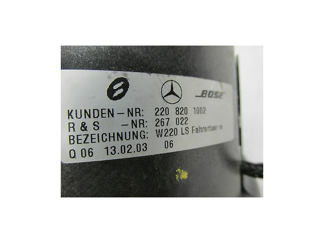 2003-2006 MERCEDES BENZ S55 AMG W220 OEM RIGHT FRONT DOOR SPEAKER BOSE W TWEETER