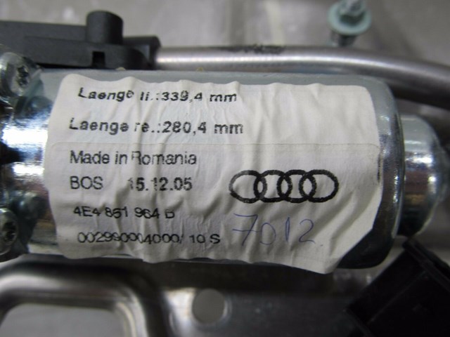 2004-2008 AUDI A8L W12 OEM RIGHT REAR PASSENGER DOOR WINDOW REGULATOR W/ PANEL