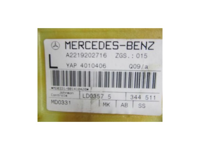 2007-2009 MERCEDES S600 W221 OEM LEFT REAR UPPER SEAT CUSHION FRAME WIRING