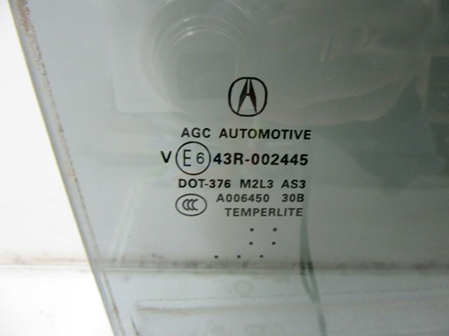 2013-2018 ACURA RDX OEM RIGHT REAR DOOR WINDOW AUTO GLASS 43R 002445