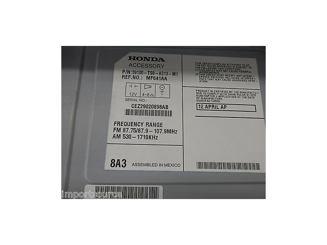 2012-2014 HONDA CIVIC COUPE OEM RADIO AM/FM CD PLAYER RECEIVER