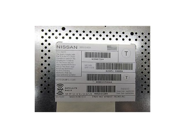 2009-2012 NISSAN MURANO SL OEM SATELLITE RADIO RECEIVER TUNER MODULE 28051EH00B