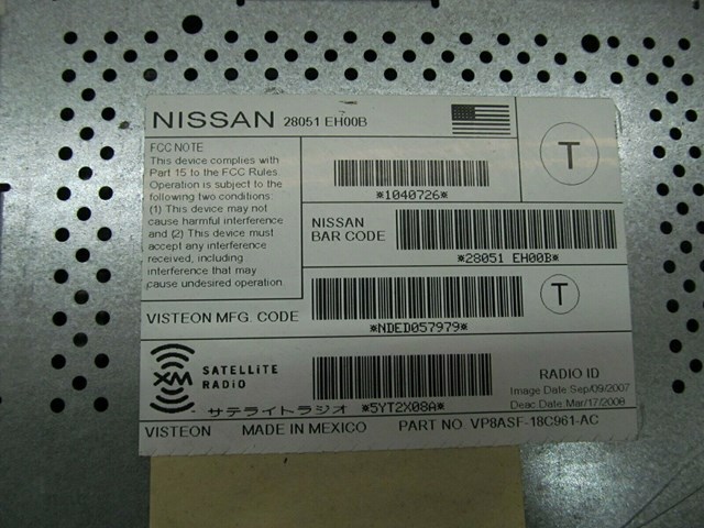 2008-2015 INFINITI G37 Q60 OEM RIGHT REAR RADIO RECEIVER CONTROL MODULE