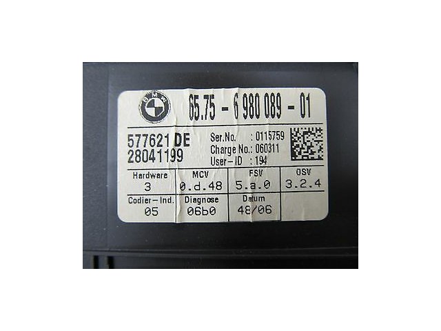 2006-2007 BMW 530I E60 OEM ULTRASONIC THEFT ALARM SENSOR CONTROL MODULE ASSEMBLY