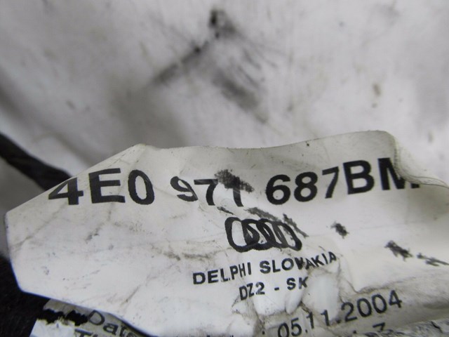 2004-2008 AUDI A8L W12 OEM LEFT REAR DOOR WIRING HARNESS 4E0971687BM