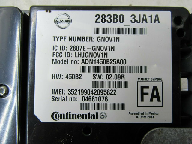 2013-2015 INFINITI QX60 JX35 OEM TELEMATICS CONTROL MODULE COMPUTER CONTINENTAL