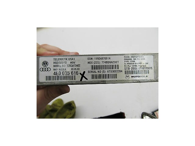 2004-2006 AUDI A8 L QUATTRO D3 OEM TELEMATICS CONTROL MODULE MOTORAL