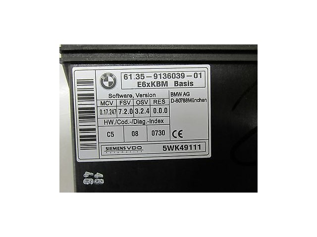 2006-2007 BMW 530I E60 OEM RIGHT FRONT BCM BODY CONTROL MODULE UNIT 61359136039