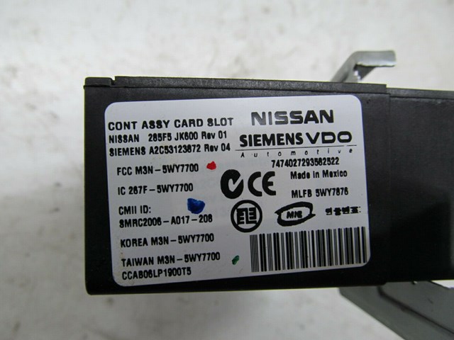 2008-2015 INFINITI G37 Q60 OEM SMART KEY FOB SLOT HOLDER COMPUTER MODULE 