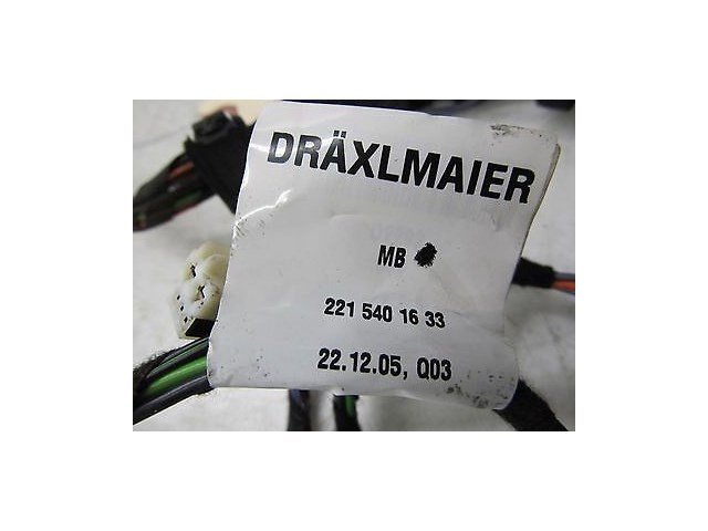 2007-2009 MERCEDES S600 W221 OEM LEFT REAR DRIVER SIDE DOOR WIRING HARNESS PLUG