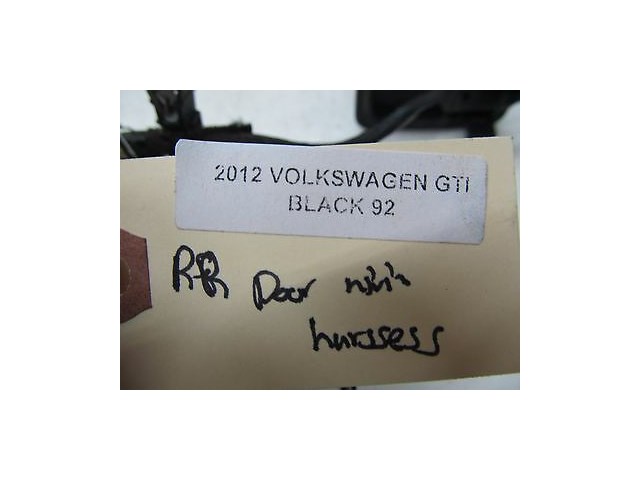 2008-2013 VOLKSWAGEN GTI MK6 OEM RIGHT REAR PASSENGER DOOR WIRING HARNESS