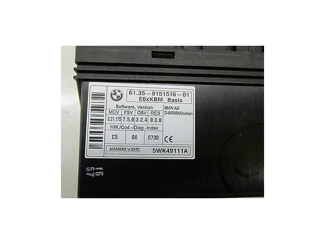 2006-2010 BMW M6 E63 OEM RIGHT FRONT UNDER DASH BCM BCU BODY CONTROL MODULE