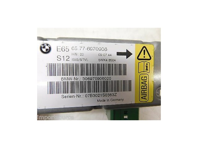 2006-2008 BMW 750LI E66 E65 OEM LEFT FRONT DRIVER DOOR AIRBAG MODULE SENSOR
