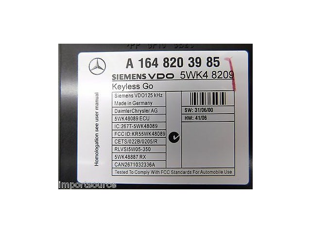 2007-2012 MERCEDES GL450 X164 OEM MULTIPLEX NETWORK ECU ECM MODULE A1648203985
