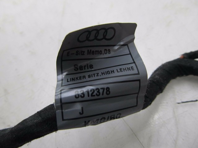 2004-2008 AUDI A8L W12 OEM LEFT FRONT DRIVER UPPER SEAT WIRING HARNESS PLUGS