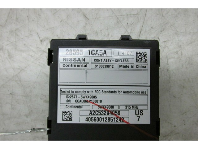 2009-2016 INFINITI FX35 QX70 OEM RIGHT FRONT UNDER DASH KEYLESS CONTROL MODULE 