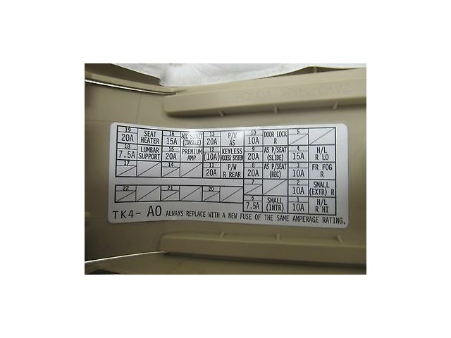 2012-2014 ACURA TL UA8 OEM RIGHT FRONT UNDER DASH KICK PANEL FUSE ACCESS TRIM