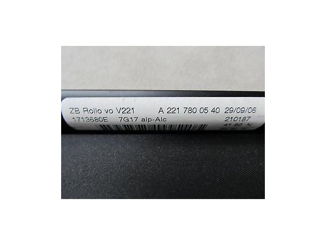 2007-2009 MERCEDES S600 W221 OEM REAR SUNROOF ROLLER SHADE COVER ALCANTARA