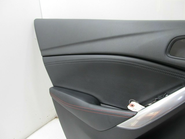  2013-2017 MAZDA 6 GRAND TOURING OEM LEFT REAR DOOR PANEL BLACK W/ RED STITCHING