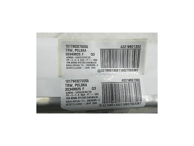 2007-2009 MERCEDES S600 W221 OEM RIGHT FRONT PASSENGER SIDE DASHBOARD AIRBAG