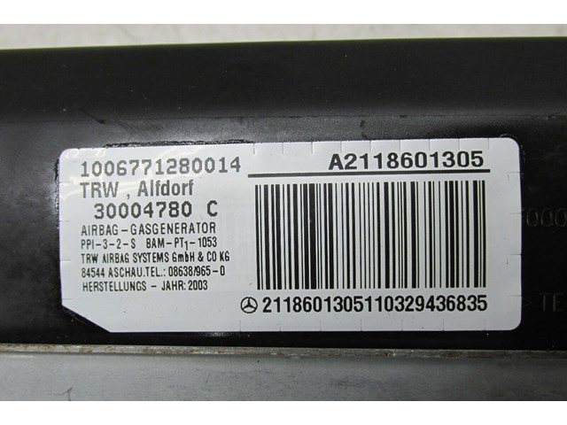 2003-2006 MERCEDES E500 W211 OEM RIGHT FRONT PASSENGER DASH AIRBAG A 2118601305