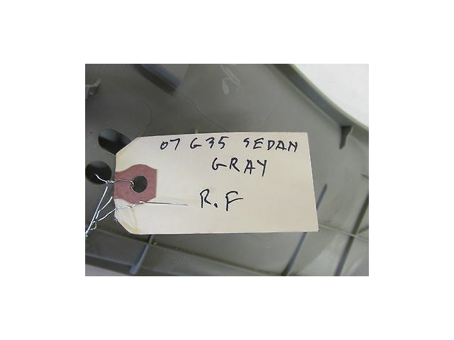 2007-2008 INFINITI G35 SEDAN OEM RIGHT SIDE FRONT SEAT SIDE COVER GRAY COLOR 