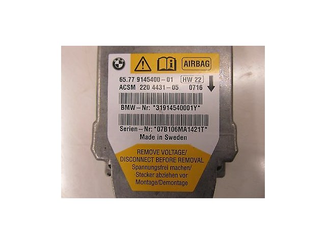 2006-2010 BMW M6 E63 OEM AIRBAG CONTROL UNIT AIR BAG SENSOR MODULE SRS COMPUTER