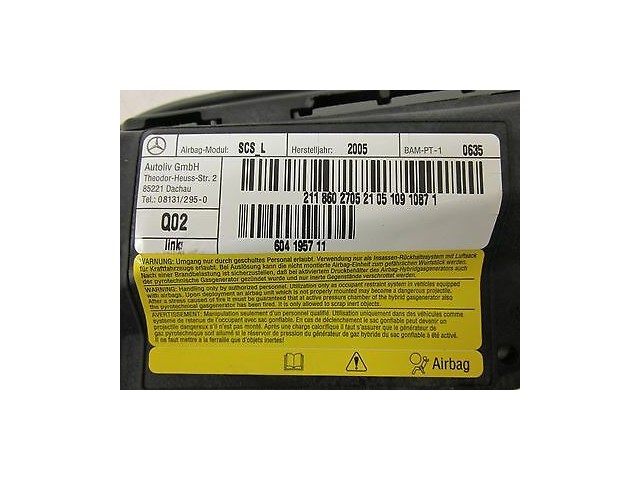 2006-2009 MERCEDES CLS500 W219 OEM LEFT FRONT DRIVER SIDE SEAT AIRBAG SRS GRAY