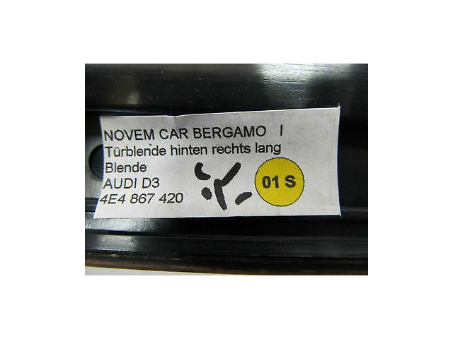 2004-2006 AUDI A8 L QUATTRO D3 OEM RIGHT REAR BACK DOOR PANEL TRIM MOULDING 