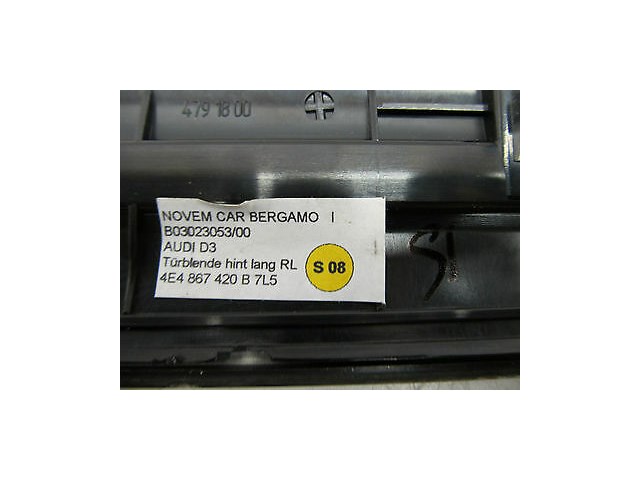 2004-2006 AUDI A8 L QUATTRO D3 OEM RIGHT REAR INTERIOR DOOR PANEL TRIM MOULDING