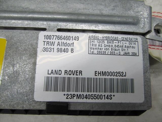 2003-2006 RANGE ROVER HSE OEM LEFT REAR ROOF AIRBAG 