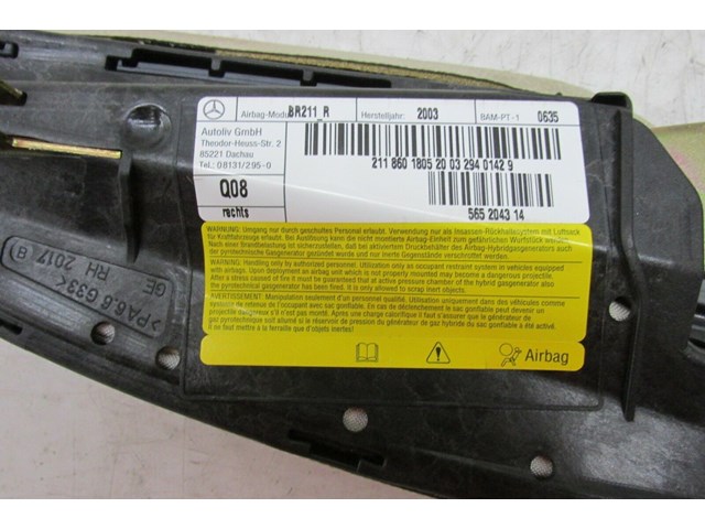 2003-2006 MERCEDES E500 W211 OEM RIGHT FRONT PASSENGER SEAT SIDE AIRBAG