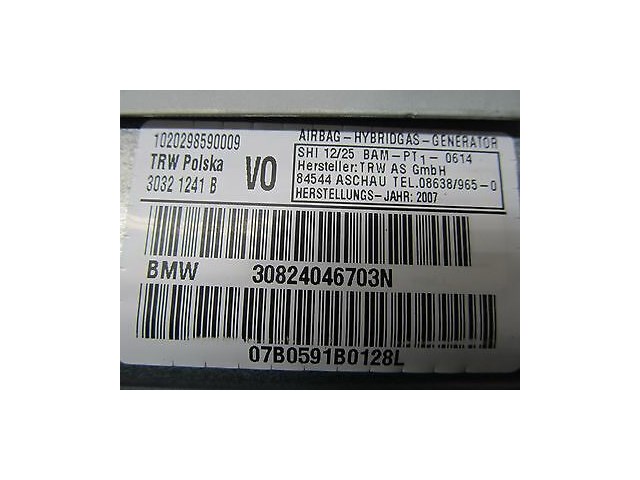2006-2008 BMW 750LI E66 E65 OEM LEFT FRONT DRIVER DOOR AIRBAG 30824046703N