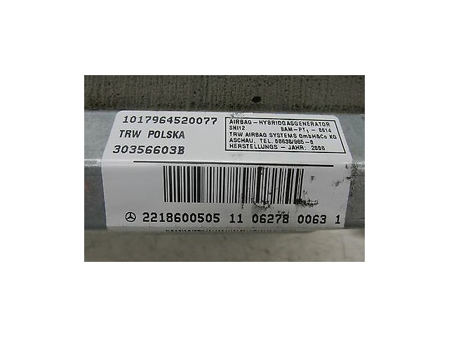 2007-2009 MERCEDES S600 W221 OEM LEFT REAR DRIVER SIDE QUARTER AIRBAG  