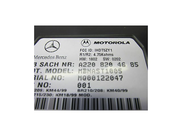 2000-2003 MERCEDES BENZ CLK 430 320 CONVERTIBLE OEM MOTOROLA PHONE MODULE UNIT