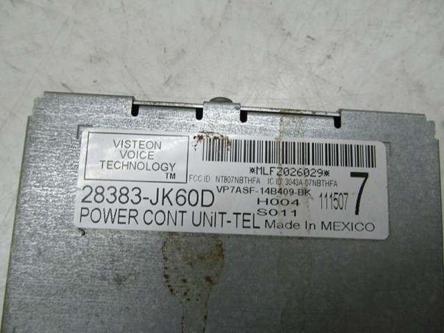 2008-2015 INFINITI G37 Q60 OEM RIGHT REAR TRUNK TELEPHONE CONTROL MODULE 