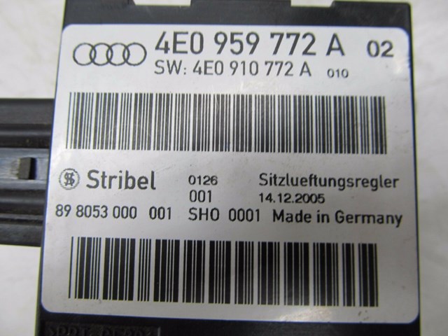 2004-2008 AUDI A8L W12 OEM LEFT FRONT DRIVER SEAT VENT CONTROL MODULE 