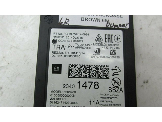 2017-2019 BUICK LACROSSE OEM LEFT REAR BUMPER BLIND SPOT MODULE SENSOR        