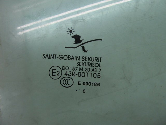 2004-2011 SAAB 9-3 OEM RIGHT REAR DOOR WINDOW GLASS 43R-001105