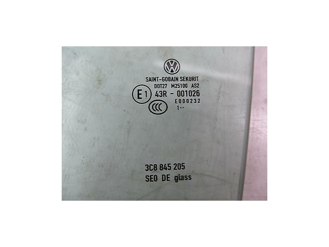 2009-2016 VOLKSWAGEN CC OEM LEFT REAR DRIVER SIDE DOOR WINDOW GLASS