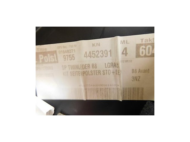 2008-2012 AUDI A4 AVANT WAGON B8 OEM LEFT REAR LEATHER SEAT BOLSTER TRIM