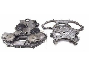 2003-2005 NISSAN 350Z COUPE OEM FRONT & REAR ENGINE CHAIN COVER PLATE SET