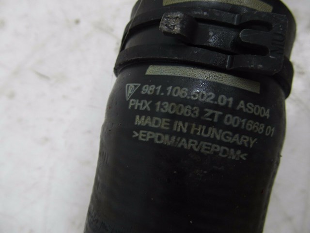 2013-2015 PORSCHE BOXSTER 981 OEM LEFT SIDE RADIATOR COOLANT HOSE 98110605201