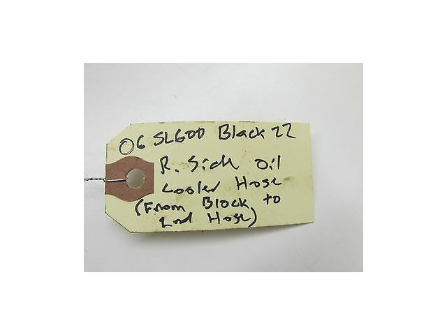 2004-2006 MERCEDES BENZ SL600 R230 OEM RIGHT SIDE OIL COOLER HOSE FROM BLOCK