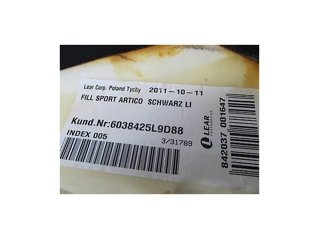 2012-2014 MERCEDES C250 W204 OEM LEFT REAR DRIVER SEAT UPPER PILLAR CUSHION