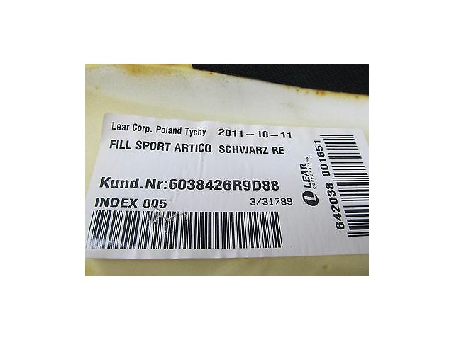 2012-2014 MERCEDES C250 W204 OEM RIGHT REAR PASSENGER SEAT UPPER PILLAR CUSHION