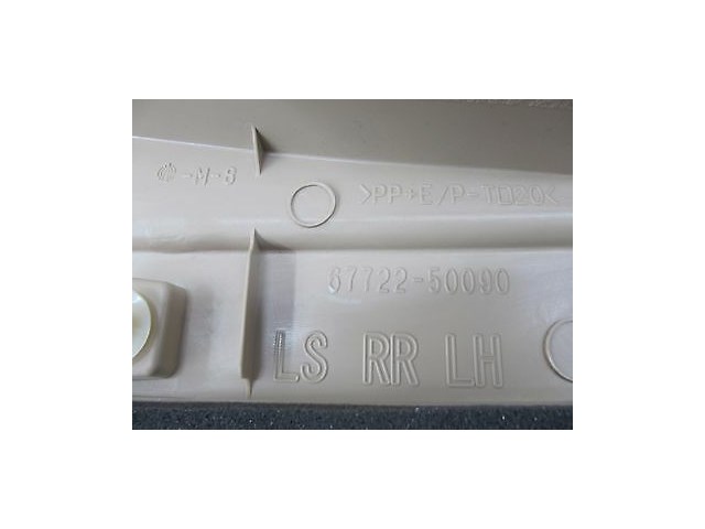 2007-2009 LEXUS LS460L XF40 OEM LEFT REAR DOOR TRIM COVER 67722-50090