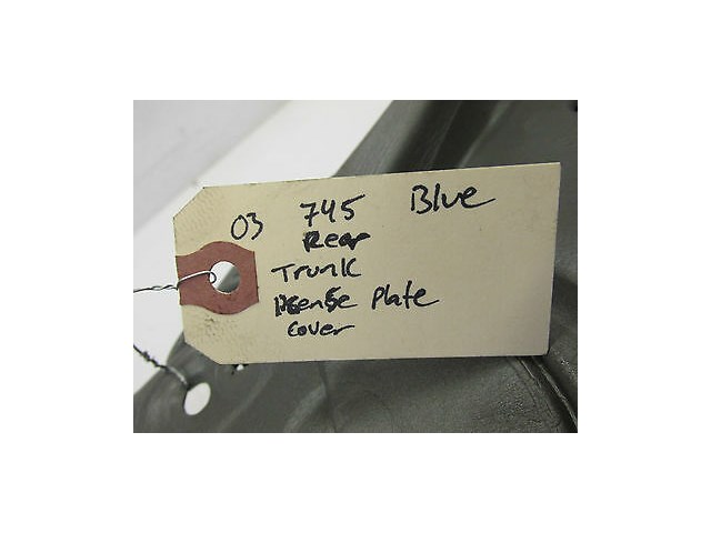 2002-2004 BMW 745LI E66 OEM REAR TRUNK LICENSE PLATE COVER TRIM MOLDING BLUE