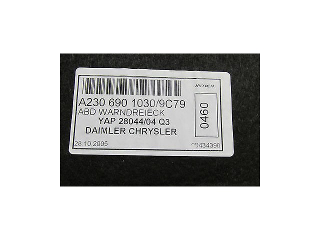 2004-2006 MERCEDES BENZ SL600 R230 OEM LEFT FRONT TRUNK SIDE TRIM PIECE